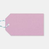 Effen kleur effen snoep roze cadeaulabel (Achterkant Horizontaal)