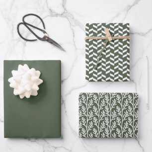 Effen kleur Forest Moss donkergroen Inpakpapier Vel