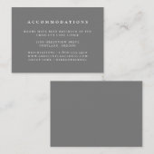 Effen kleur grijs bruiloft accommodaties informatiekaartje (Voorkant / Achterkant)