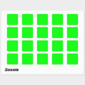 Effen kleur limoengroen blanco vierkante sticker (Vel)
