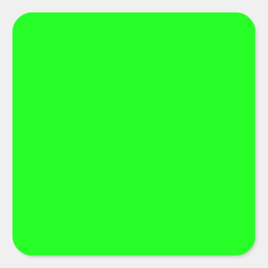 Effen kleur limoengroen blanco vierkante sticker (Voorkant)