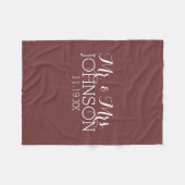 Effen kleur Marsala - Mr & Mrs Wedding Favors Fleece Deken (Voorkant (Horizontaal))