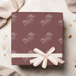Effen kleur Marsala - Trouwcadeaus voor Mr & Mrs Cadeaupapier