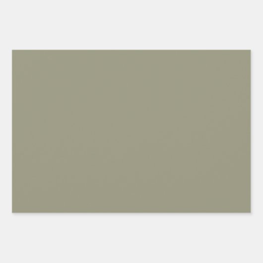 Effen kleur minimalistisch aards olijfgroen inpakpapier vel (Voorkant)