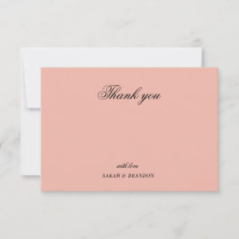 Effen Kleur Minimalistische Script Bruiloft Bedank Bedankkaart