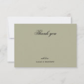 Effen Kleur Minimalistische Script Bruiloft Bedank Bedankkaart (Voorkant)