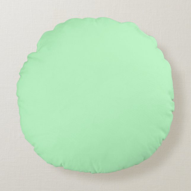 Effen kleur: Mint Rond Kussen (Voorkant)