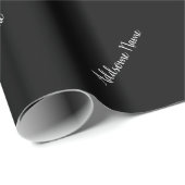 Effen kleur Modern Basic Zwart Stijlvol Cadeaupapier (Rol Hoek)