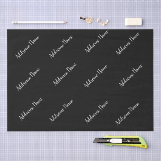 Effen kleur Modern Basic Zwart Stijlvol Tissuepapier (Craft)