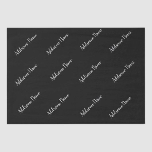 Effen kleur Modern Basic Zwart Stijlvol Tissuepapier (Voorkant)