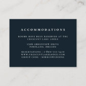 Effen kleur Navy Blue Bruiloft Accommodaties Informatiekaartje (Voorkant)