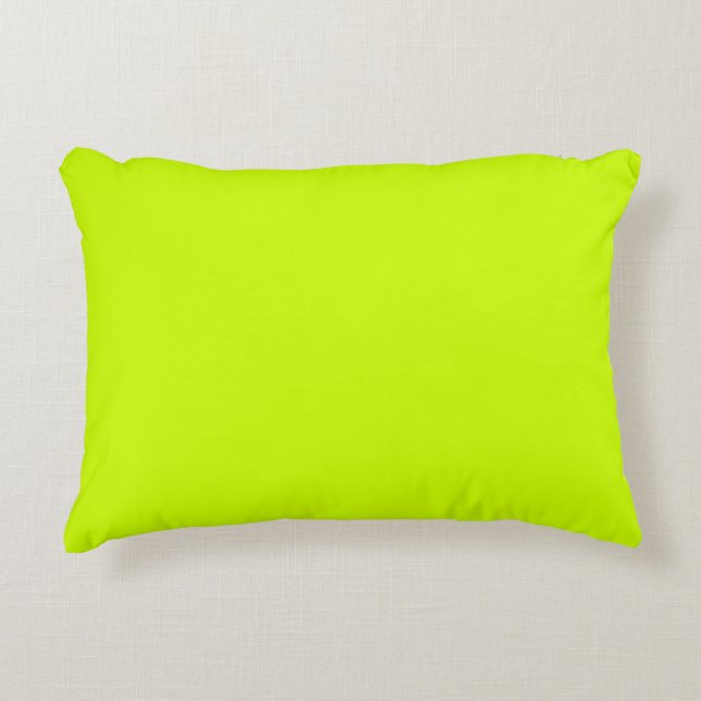 Effen kleur neon geel decoratief kussen (Voorkant)