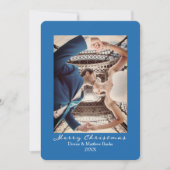 Effen kleur nevels blauwe elegante kerstkaart kaart (Voorkant)