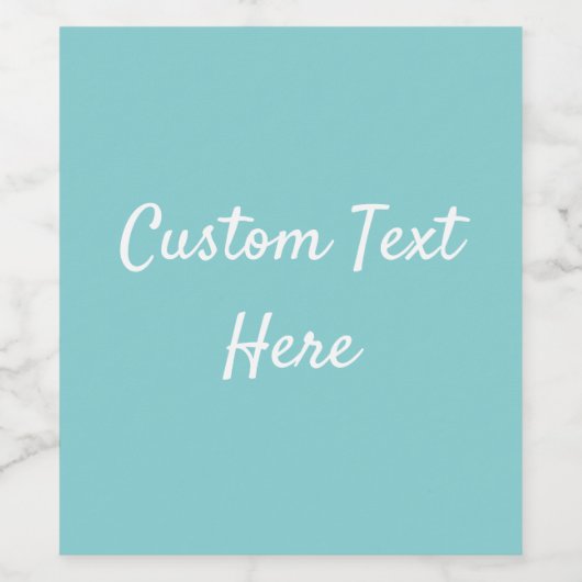 Effen kleur plain Aqua Splash blauw Wijn Etiket (Enkel label)