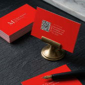 Effen kleur QR-code Modern Candy Apple Rood Visitekaartje