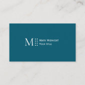 Effen kleur QR code Modern Elegant Blauwgroen Visitekaartje (Voorkant)