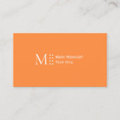 Effen kleur QR code Modern Elegant Helder Sinaasap Visitekaartje (Voorkant)