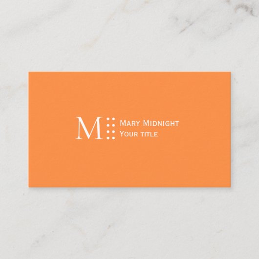 Effen kleur QR code Modern Elegant Helder Sinaasap Visitekaartje (Voorkant)