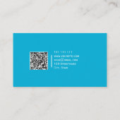 Effen Kleur QR-code Modern Elegant Helderblauw Visitekaartje (Achterkant)