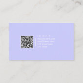 Effen kleur QR code Modern Elegant Periwinkle Visitekaartje (Achterkant)
