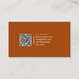 Effen kleur QR code Modern Elegant Roux Visitekaartje