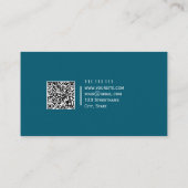 Effen kleur QR-code Modern Elegeant Teal Visitekaartje (Achterkant)