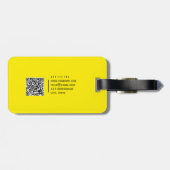 Effen kleur QR-code Modern Kanariegeel Helder Bagagelabel (Achterkant horizontaal)