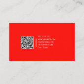 Effen kleur QR code Modern Snoep Apple Red Visitekaartje (Achterkant)