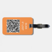 Effen kleur QR-code Scan als je deze verliest Oran Bagagelabel (Achterkant horizontaal)