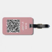 Effen kleur QR-code Scan als verloren Lichtroze Pe Bagagelabel (Achterkant horizontaal)