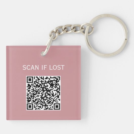 Effen kleur QR-code Scan als verloren Pastel Stof Sleutelhanger (Achterkant)