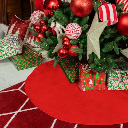 Effen kleur rood kerstboom rok