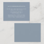 Effen kleur Stoffig Blauw Bruiloft Accommodaties Informatiekaartje (Voorkant / Achterkant)