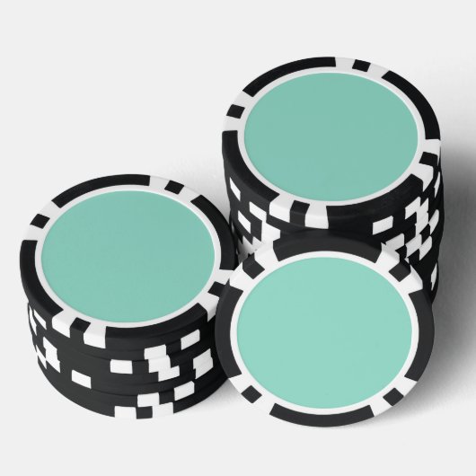 Effen kleur Strand Glas vlakke aqua groene munt Poker Chips (Opstapeling)
