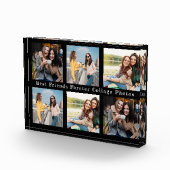 Effen kleur Zwart Beste Vrienden Collage Fotoblok (Rechts)