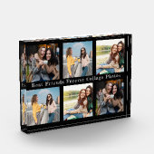 Effen kleur Zwart Beste Vrienden Collage Fotoblok (Links)