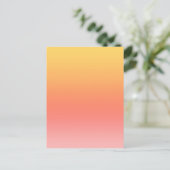 Effen kleuren - Geel tot Misty Pink ombre Briefkaart (Staand voorkant)