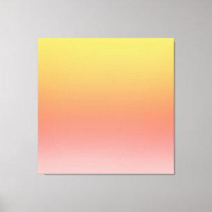 Effen kleuren - Geel tot Misty Pink ombre Canvas Afdruk