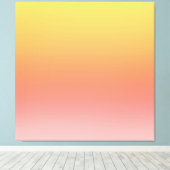 Effen kleuren - Geel tot Misty Pink ombre Canvas Afdruk (Insitu (Houten vloer))