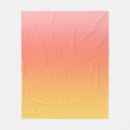 Effen kleuren - Geel tot Misty Pink ombre Fleece Deken