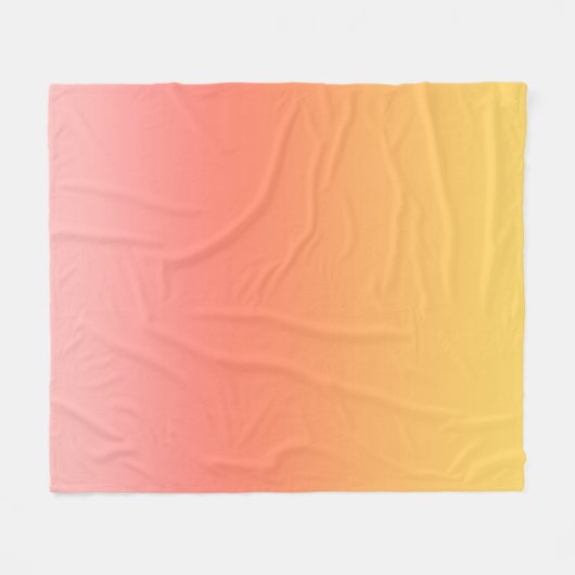 Effen kleuren - Geel tot Misty Pink ombre Fleece Deken (Voorkant (Horizontaal))