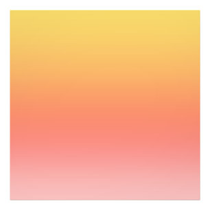 Effen kleuren - Geel tot Misty Pink ombre Foto Afdruk