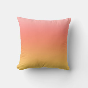 Effen kleuren - Geel tot Misty Pink ombre Kussen