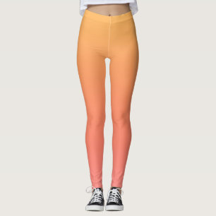 Effen kleuren - Geel tot Misty Pink ombre Leggings