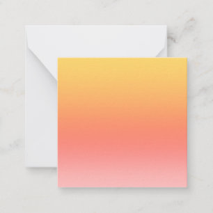 Effen kleuren - Geel tot Misty Pink ombre Notitiekaartje