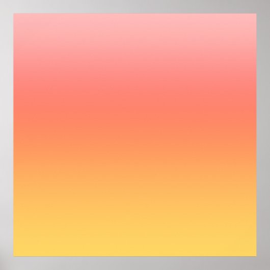 Effen kleuren - Geel tot Misty Pink ombre Poster (Voorkant)