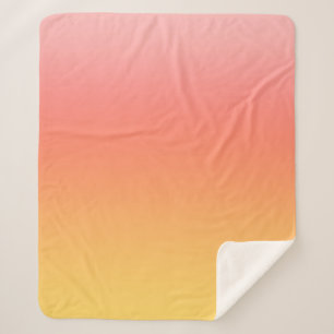 Effen kleuren - Geel tot Misty Pink ombre Sherpa Deken
