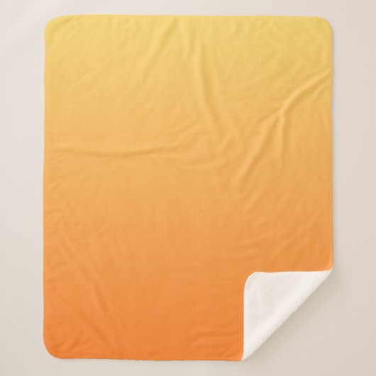 Effen kleuren - Ombre geel en sinaasappel Sherpa Deken (Voorkant)
