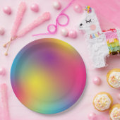 Effen Kleurrijke Gradiënt Holografisch Bruidsdiner Papieren Bordje (Feest)