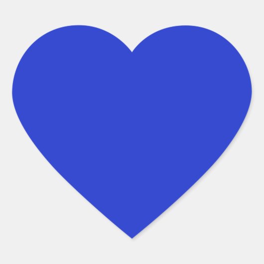 Effen Koningsblauw Hart Sticker (Voorkant)
